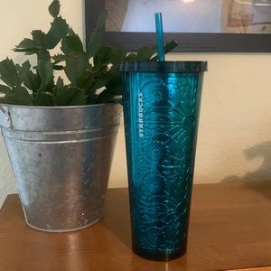Starbucks Embossed Teal Tumbler